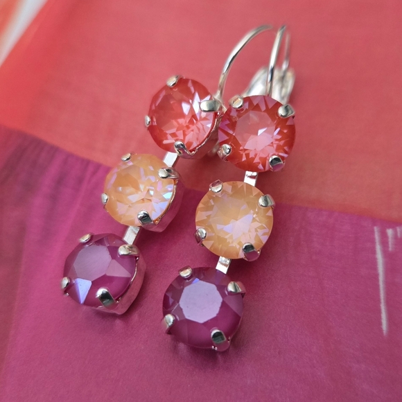 Austrian Crystal Earrings in Silver - Picture 8 of 11